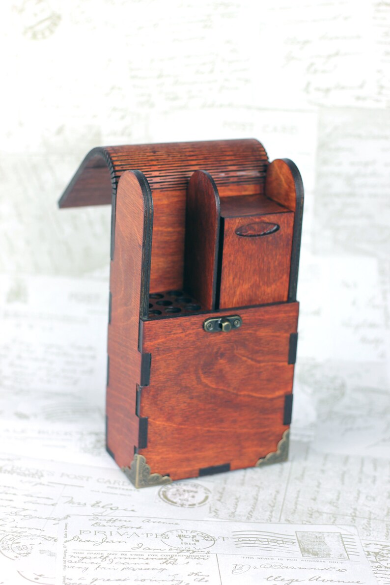 Personalised wooden pencil case with pen and pencil holder a Etsy