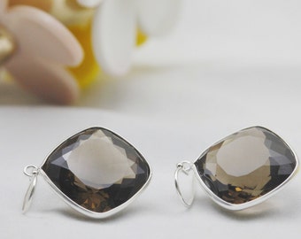 Smoky Quartz earrings , Dangle earrings, Smoky quartz, Silver earrings, Cushion stone, drop earrings, christmas gift, new year gift