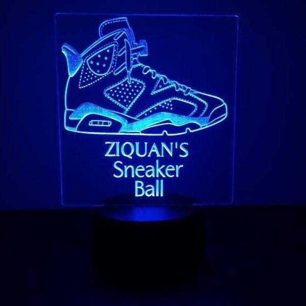 Sneaker J6 LED Light centerpieces| sneaker ball centerpieces| sneaker gala decor| party event decorations| sneaker party personalized