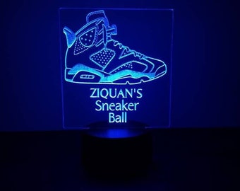 Sneaker J6 LED Light centerpieces| sneaker ball centerpieces| sneaker gala decor| party event decorations| sneaker party personalized
