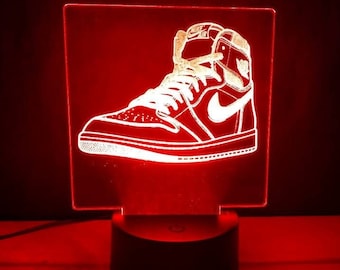 Inspired SNEAKER 1 l.e.d light| room decoration| Jordan decor | basketball decor| sneaker night light | desk lamp