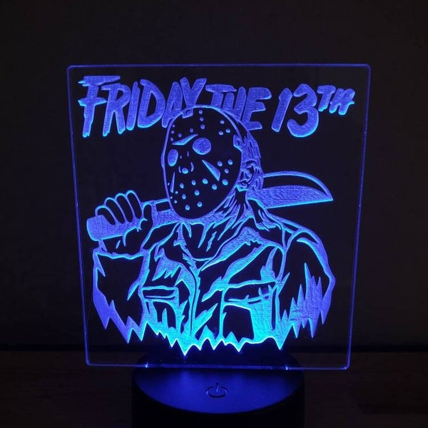 Inspired Friday the 13th l.e.d light| Jason room decoration| Friday the 13th decor | Halloween party decor| Jason night light | Jason lamp