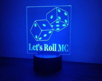 Double dice LED LIGHTS personalized| Las Vegas casino centerpieces| poker gambling party| casino birthday theme| table decorations|