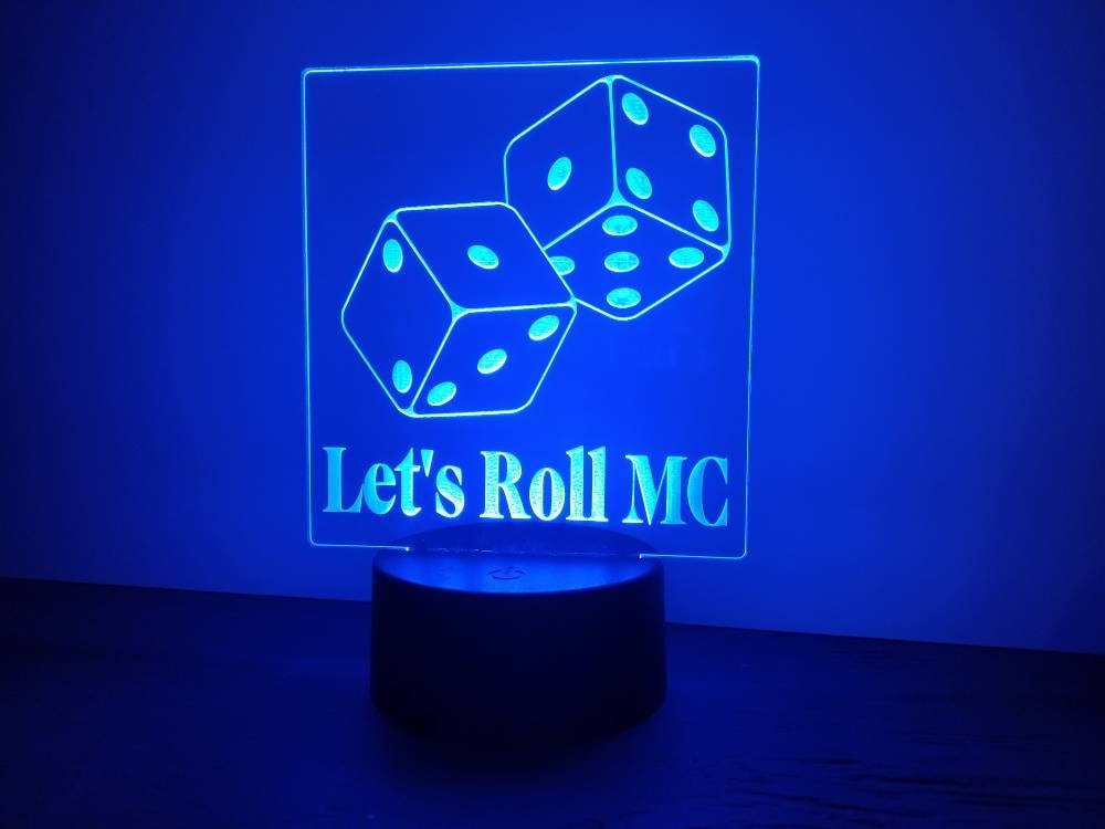 Double dice LED LIGHTS personalized Las Vegas casino centerpieces poker gambling party casino birthday theme table