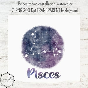 ZODIAC PNG, zodiac illustration , pisces png, pisces constellations, Zodiac Celestial watercolor, Stars Clipart png, download zodiac, pisces