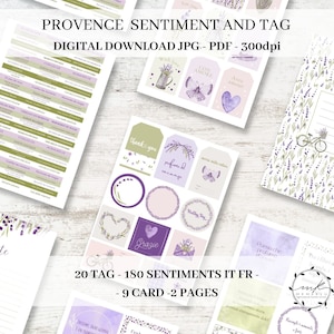 FLORAL Sentiments , Clipart, Cut and Printable Files, lavender tags, Word Labels for Cardmaking, Instant Download,PDF, JPG 300DPI, lavander