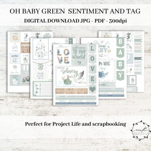 New born Sentiments , Clipart, Cut and Printable Files, project life tag, Word Labels for Cardmaking, Download, baby illustration months