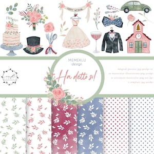 WEDDING WATERCOLOR Floral Clipart ,Frames Borders flower, roses , Wedding Arrangements Clip Art, digital pattern, PNG transparent background