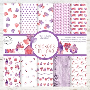 DIGITAL VALENTINE PATTERN, seamless pattern watercolor, Watercolor Valentine, Valentine clipart, Valentine png, Love clipart, love pattern