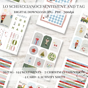 CHRISTMAS Sentiments , Clipart, Cut and Printable Files, nutcracker tags, Word Labels for Cardmaking, Download, nutcracker illustration