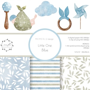 HELLO BABY BLU, digital paper, digital pattern, baby, nursery printable, baby shower images,Birth announcement clip art, seamless patten