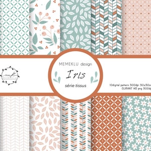 Floral vintage Digital Paper Set, Seamless Textures, Flower Patterns, Spring Backgrounds, Boho Patterns, Printable, seamless digital paper,