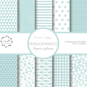 MONOCHROME DIGITAL PAPER light blue Digital Papers, Scrapbooking Paper, Digital Download, seamless watercolor pattern, printable