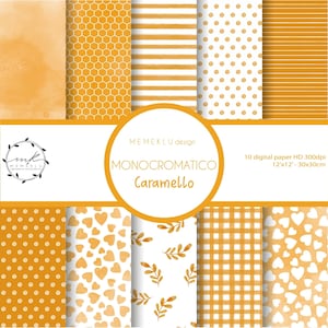 MONOCHROME DIGITAL PAPER Pack, yellow caramel Digital Papers, Scrapbooking Paper, Digital Download, seamless watercolor pattern, printable