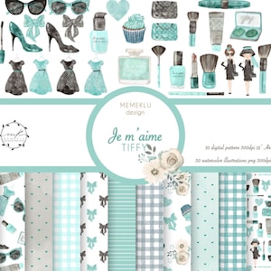 MACKUP DIGITAL PATTERN, digital pattern, makeup pattern, garden illustration , fashion clipart, flower clipart, watercolor illustration