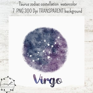 ZODIAC PNG, zodiac illustration , VIRGO png, virgo constellations, Zodiac Celestial watercolor, Stars Clipart png, virgo illustration png