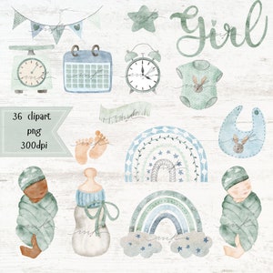 Oh bébé, papier numérique, motif numérique, bébé, chambre d'enfant imprimable, images de baby shower, clipart d'annonce de naissance, patten sans couture image 2