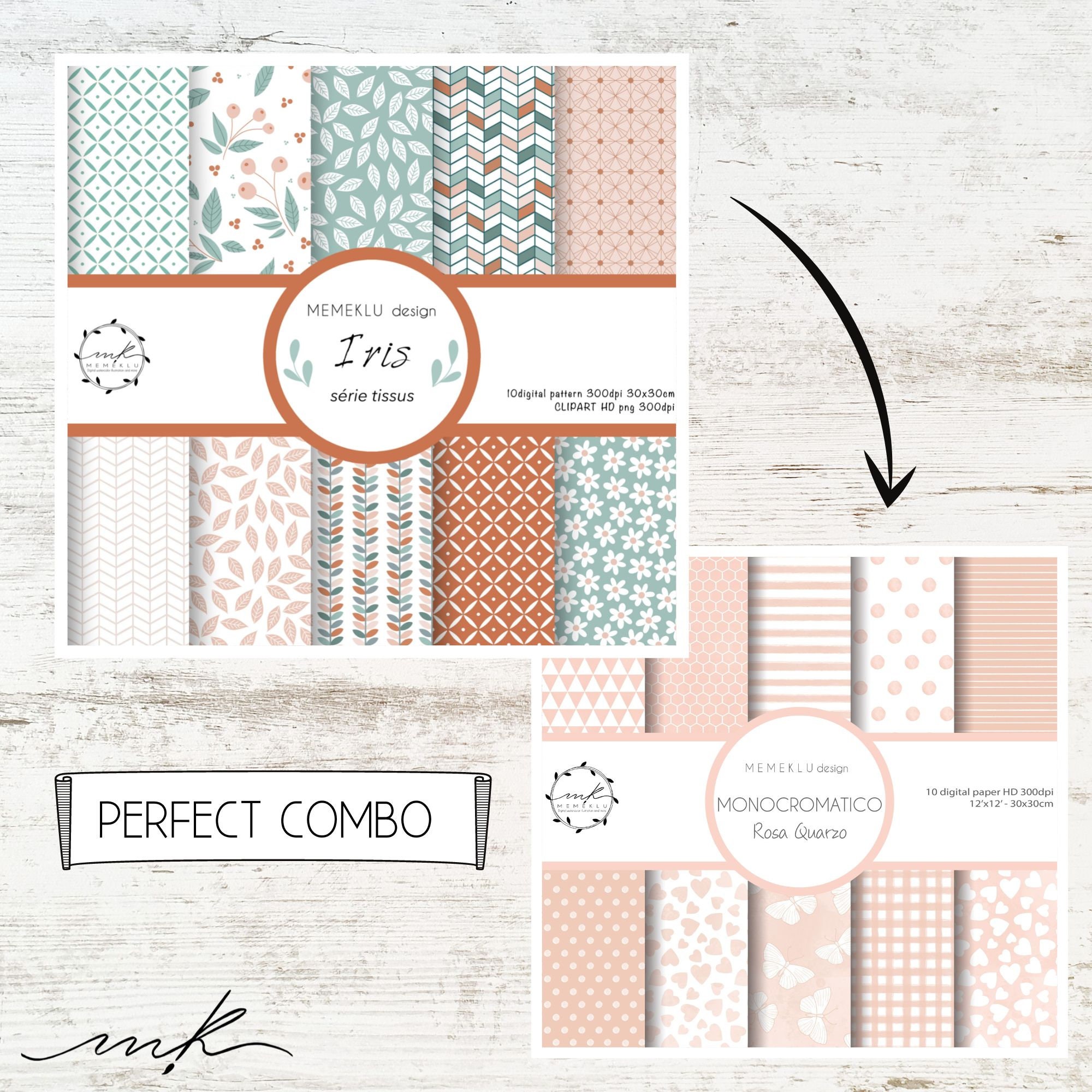 Floral Vintage Digital Paper Set, Seamless Textures, Flower Patterns ...
