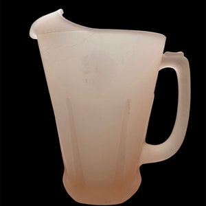 Rare Vintage Indiana Pink Satin Frosted Glass Pitcher