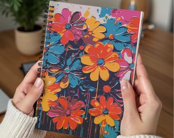 Vibrant Floral Doodle Spiral Notebook | Ruled Journal