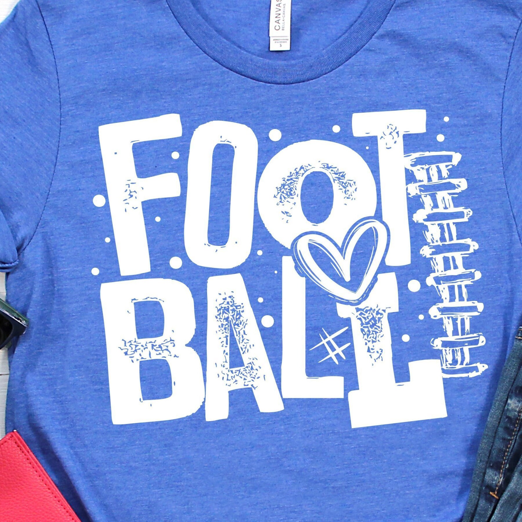 Football Block Letters Shirt Etsy