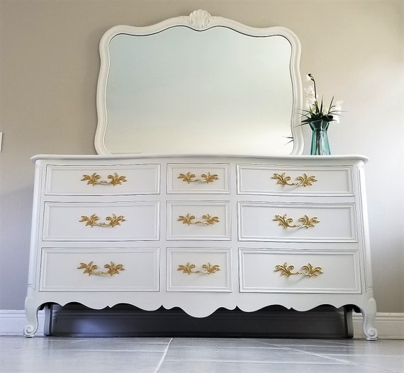 Antique Kindel French Provincial Dresser With Mirror Etsy