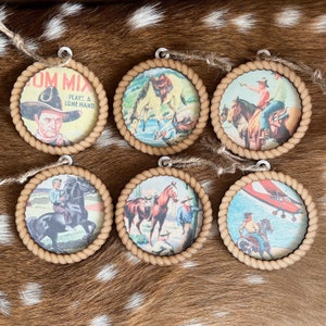 Western Ornaments, Cowboy Christmas Ornament, Retro Western, Old West Print, Country Christmas Gift, Gift for Cowgirl, Ranch Farmhouse decor