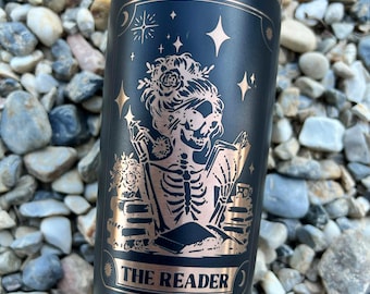 Vaso térmico con diseño de cartas del tarot "El Lector", regalo de 20 oz para amantes de los libros para San Valentín, artículos de Booktok, taza de fantasía, amante de los libros obscenos