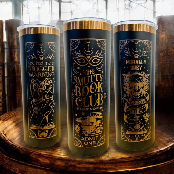 Smutty book club 20 oz tumbler cup, booktok tumbler, book lover merch, fantasy smut book gift, gift for best friend, spicy book gift for her