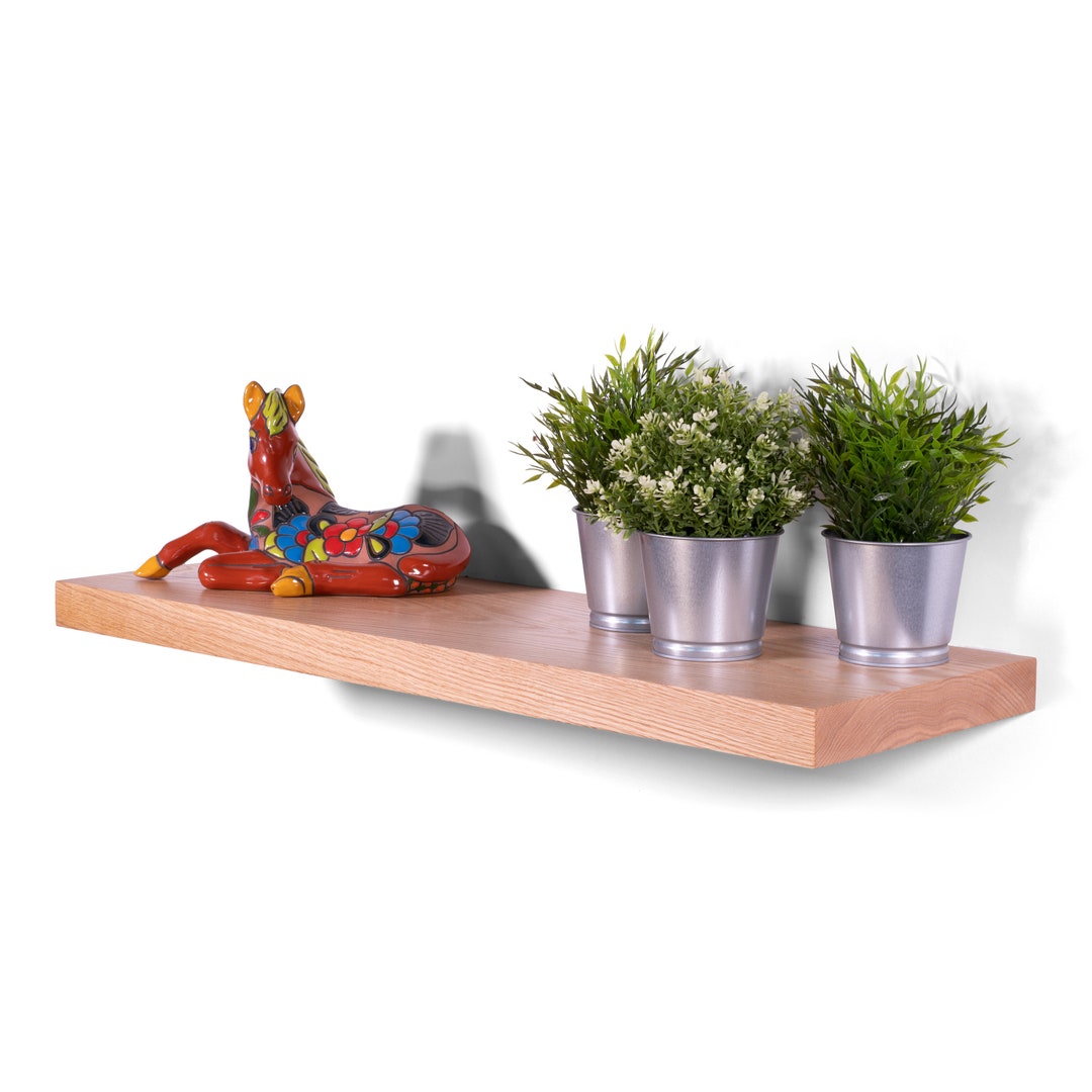 Solid Red Oak Floating Shelf Etsy