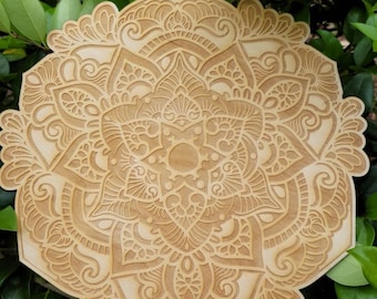 Fairy Mandala Crystal Grid - Laser Engraved into Birch wood