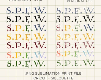 SPEW House Elf .png Clip Art | Hermione Club | Potterhead Potter| Transparent | Sublimation Printing DIY Crafting | Rainbow Hufflepuff