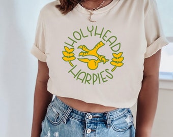 Holyhead Harpies Short-Sleeve Heavy Cotton T-Shirt | Cute Aesthetic | Wizard Sport | Park Shirt | Quidditch Team Tee | Athlete