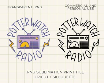 Potter Watch Radio .png Clip Art | Potterwatch Deathly Hallows | Potterhead Potter| Transparent | Sublimation Printing DIY Crafting | Pastel