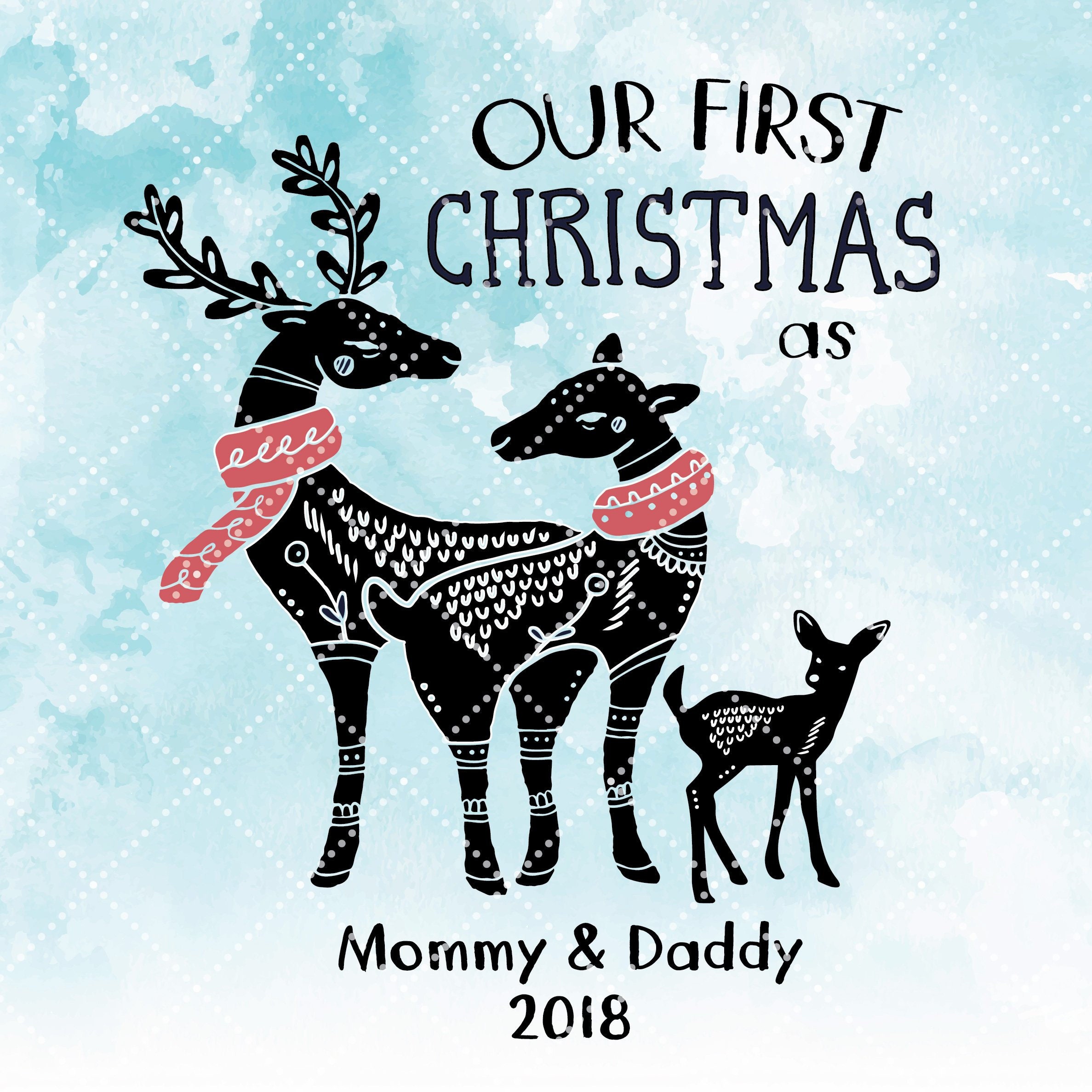 Download Our First Christmas as Mommy and Daddy SVG Cuttable Vector ...