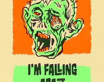 Zombie in Therapy - Risograph print, illustration, design, limited edition 3 color riso book, small press