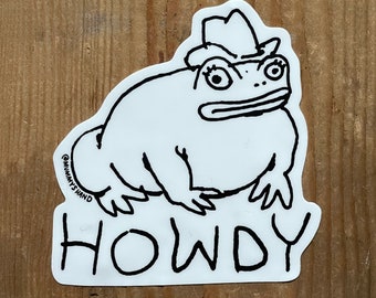 Howdy Frog - cowboy hat frog sticker