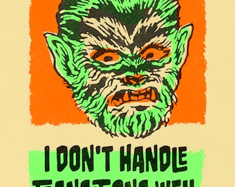 Werewolf in Therapy - Risograph print, illustration, design, limited edition 3 color riso book, small press