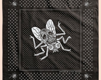 Mutant Fly Bandana, pulp adventure pin-up, spooky halloween, weird tales