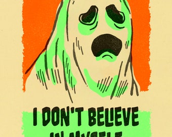 Ghosts in Therapy - Risograph print, illustration, design, limited edition 3 color riso book, small press