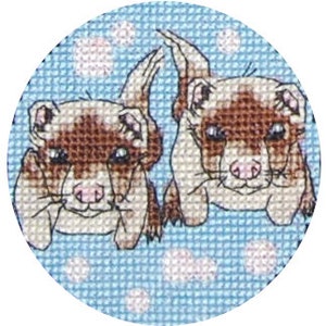 Gemini Pearl May June Ferret Cross Stitch PDF Instant Download