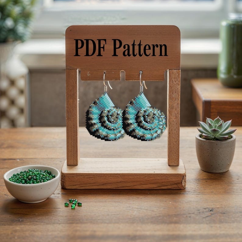 Ses Shell Pattern Sea Shell Earrings Pattern PDF | Brick Stitch Beaded Earrings | Ocean ...