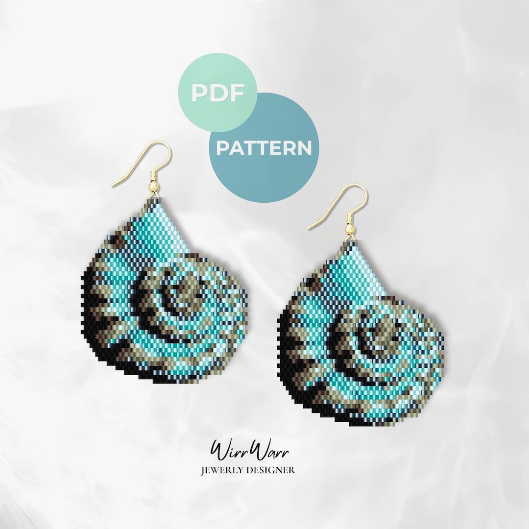Ses Shell Pattern Sea Shell Earrings Pattern PDF | Brick Stitch Beaded Earrings | Ocean ...