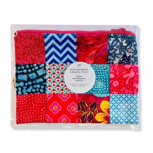Bolsa acolchada con cremallera Maggie Heirloom (grande): bolsa de algodón forrada a mano con cremallera, neceser, neceser para maquillaje