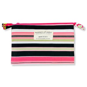 BOLSA CON CREMALLERA MAJORIE - Bolsa con cremallera de algodón forrada a mano, bolsa de maquillaje, bolsa de cosméticos