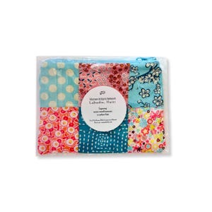 Cartera pequeña con cremallera acolchada Ayda Heirloom: bolsa de algodón forrada a mano con cremallera, neceser, neceser para maquillaje