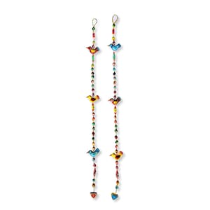 47" Papier Mache Bird Wall Hanging - Set of 2 - Handmade in Haiti