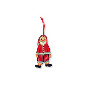 Santa Christmas Ornament - Handmade and painted in Haiti from recycled steel drums  (70163)