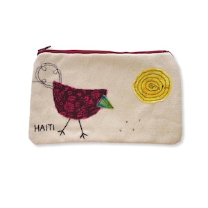 Bolsa con cierre de Chicken in the Sun, neceser, bolsa para cosméticos (pollo burdeos)
