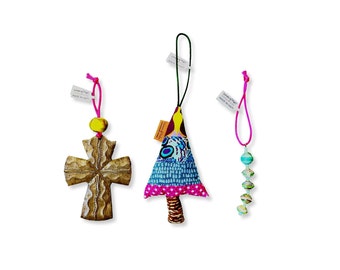 3 Handmade Christmas Ornaments:  Made in Haiti